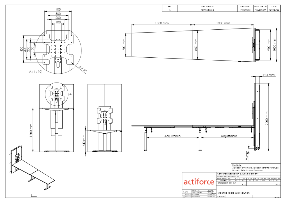 ABVERKAUF aus Ausstellung Meeting  Motortisch Hausmarke, da nicht mehr lieferbar