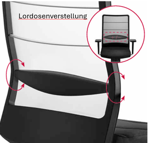 Interstuhl Bürodrehstuhl AirPad mit hohem Netzrücken und Kopfstütze