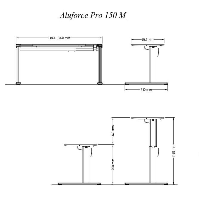 API-Test Actiforce Tromse Aluforce Motor-Tischgestelle mit Querstrebe / Eigenmarke 1
