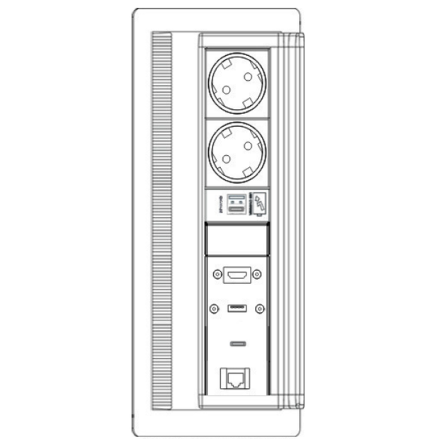 EVOline FlipTop Push Tischsteckdose (5Module)