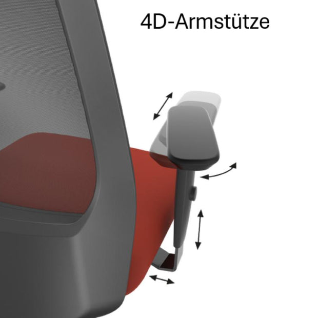 API-Test Bürodrehstuhl AirPad mit hohem Netzrücken und Kopfstütze
