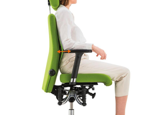 API-Test Bürostuhl Bioswing 360 iQ Hausstuhl mit Nackenstütze, BB und Gestell Alu poliert