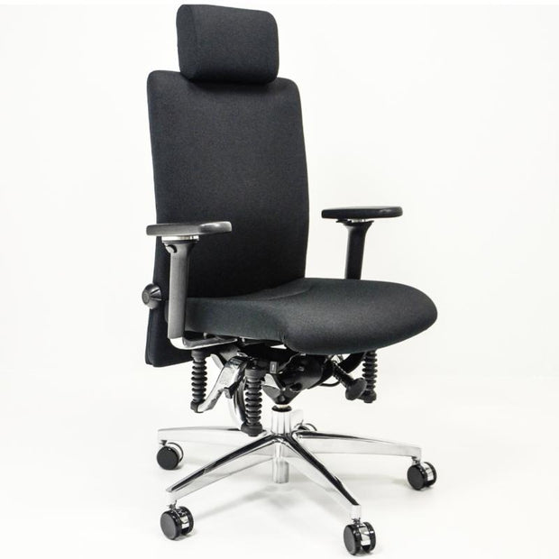 API-Test Bürostuhl Bioswing 360 iQ Hausstuhl mit Nackenstütze, BB und Gestell Alu poliert