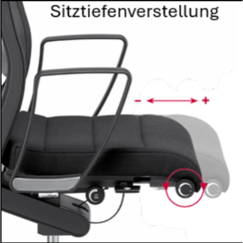 API-Test Bürodrehstuhl AirPad mit hohem Netzrücken und Kopfstütze
